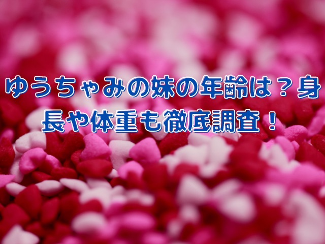 ゆうちゃみの妹の年齢は 身長や体重も徹底調査 Smart Blog