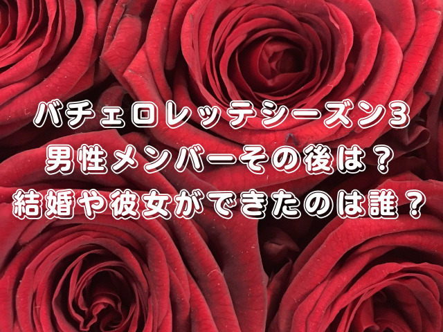 バチェロレッテシーズン3男性メンバーその後は？結婚や彼女ができたのは誰？